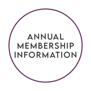 A circle with the words annual membership information in it.