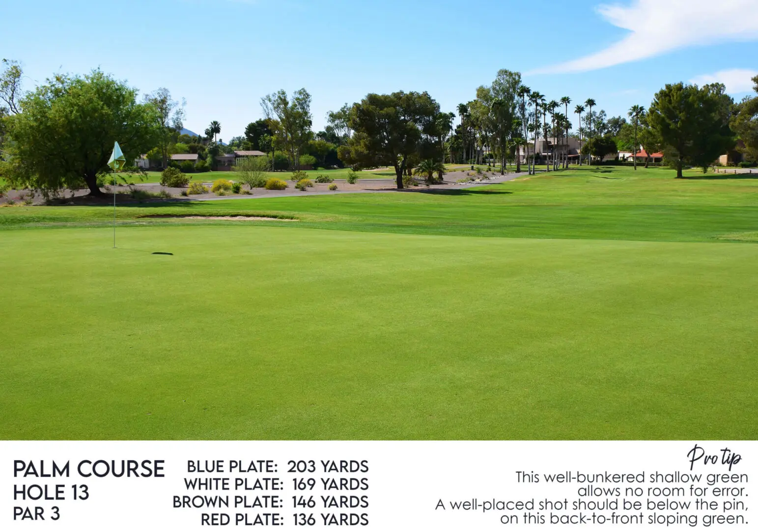McCormick Ranch Golf Club Palm Course Hole 13 with a description