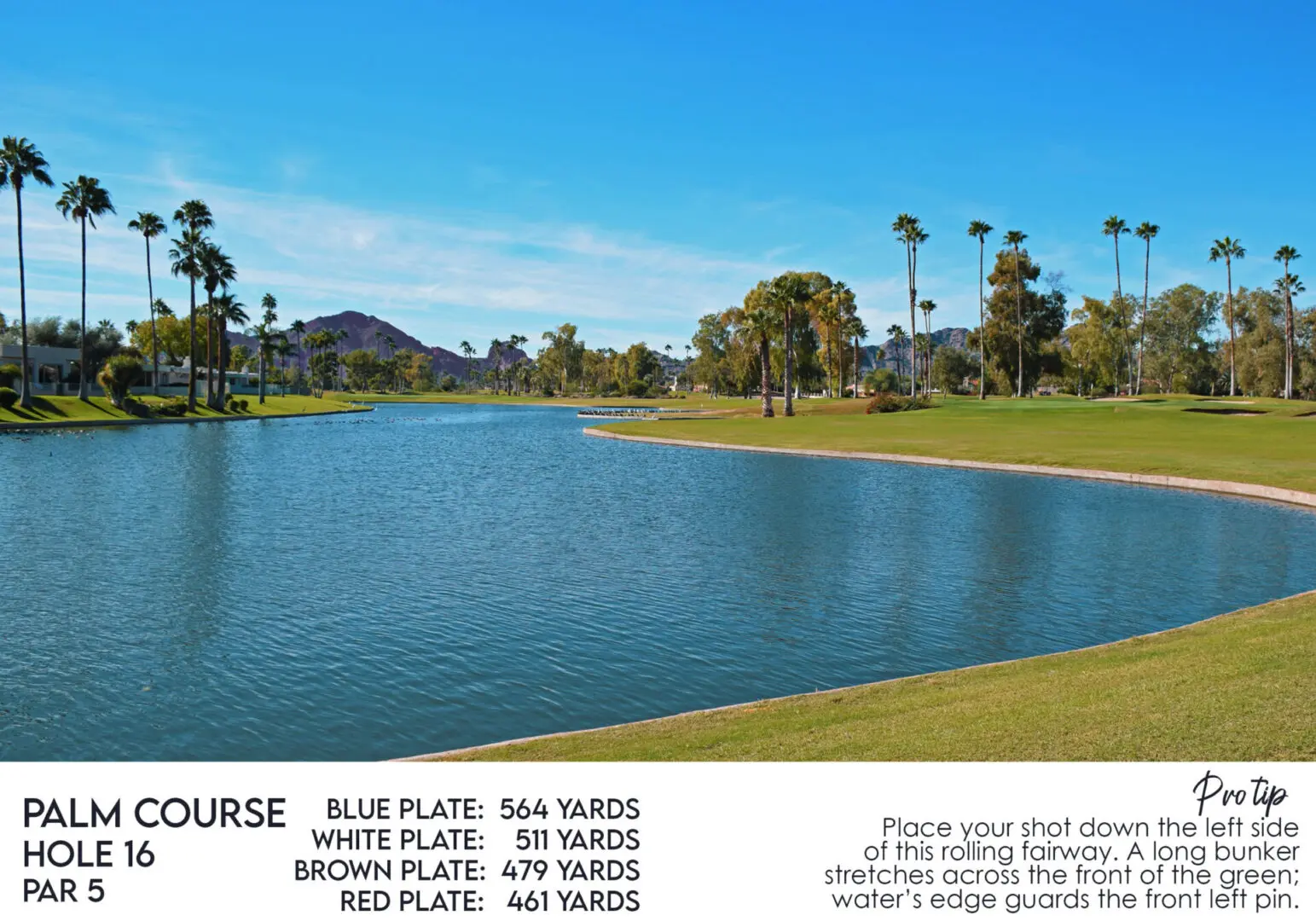 McCormick Ranch Golf Club Palm Course Hole 16 with a description
