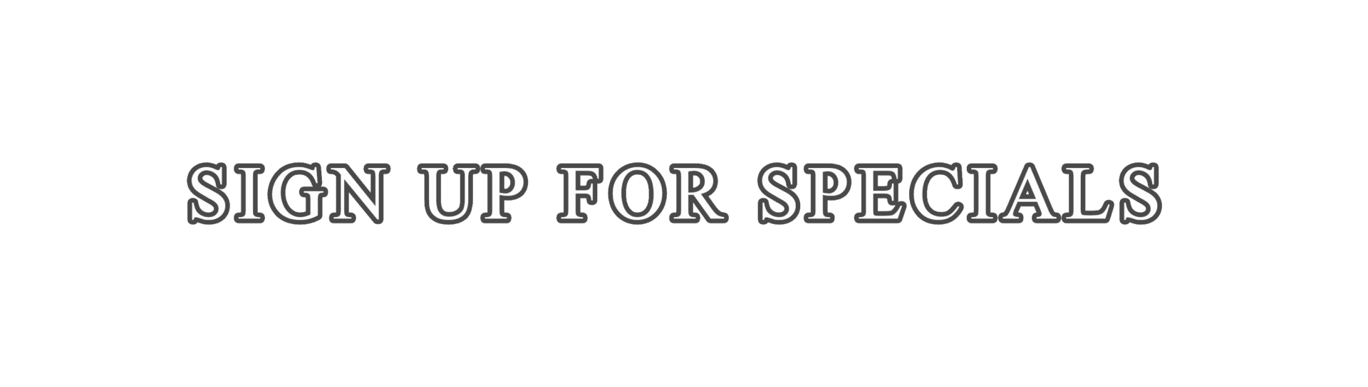 A green banner with the words " shop for specials ".